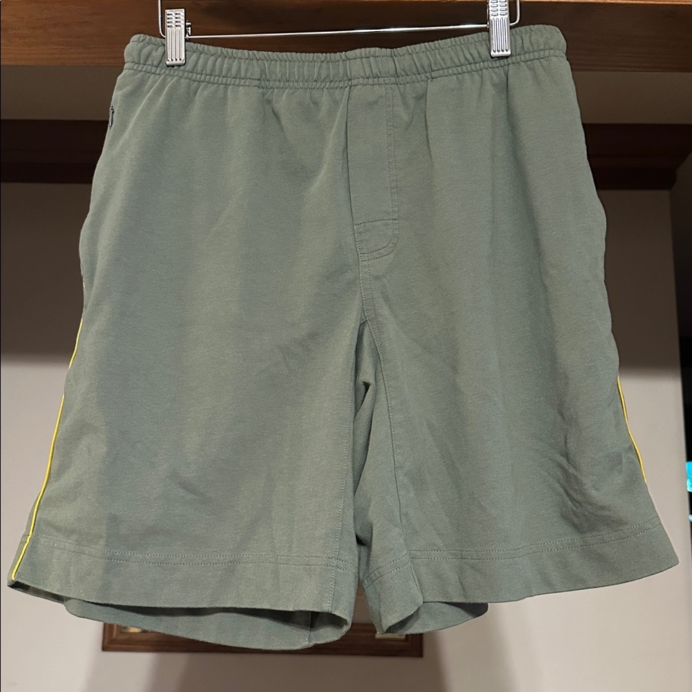 Prana Olive Shorts with Yellow Accent